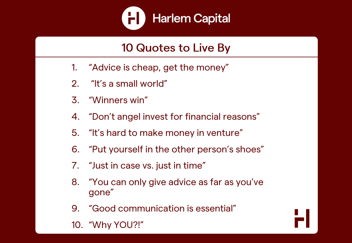 10 Quotes to Live By: Gems from Harlem Capital - HCP